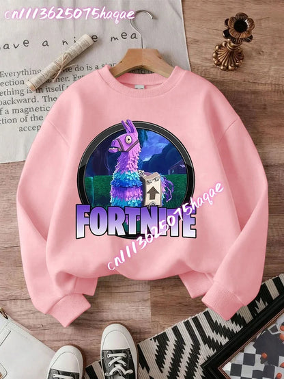 New Fortnite Kids Sweatshirts Cartoon Game Character Printed Hoodie Autumn Casual Children Tops Winter Baby Boys Clothing