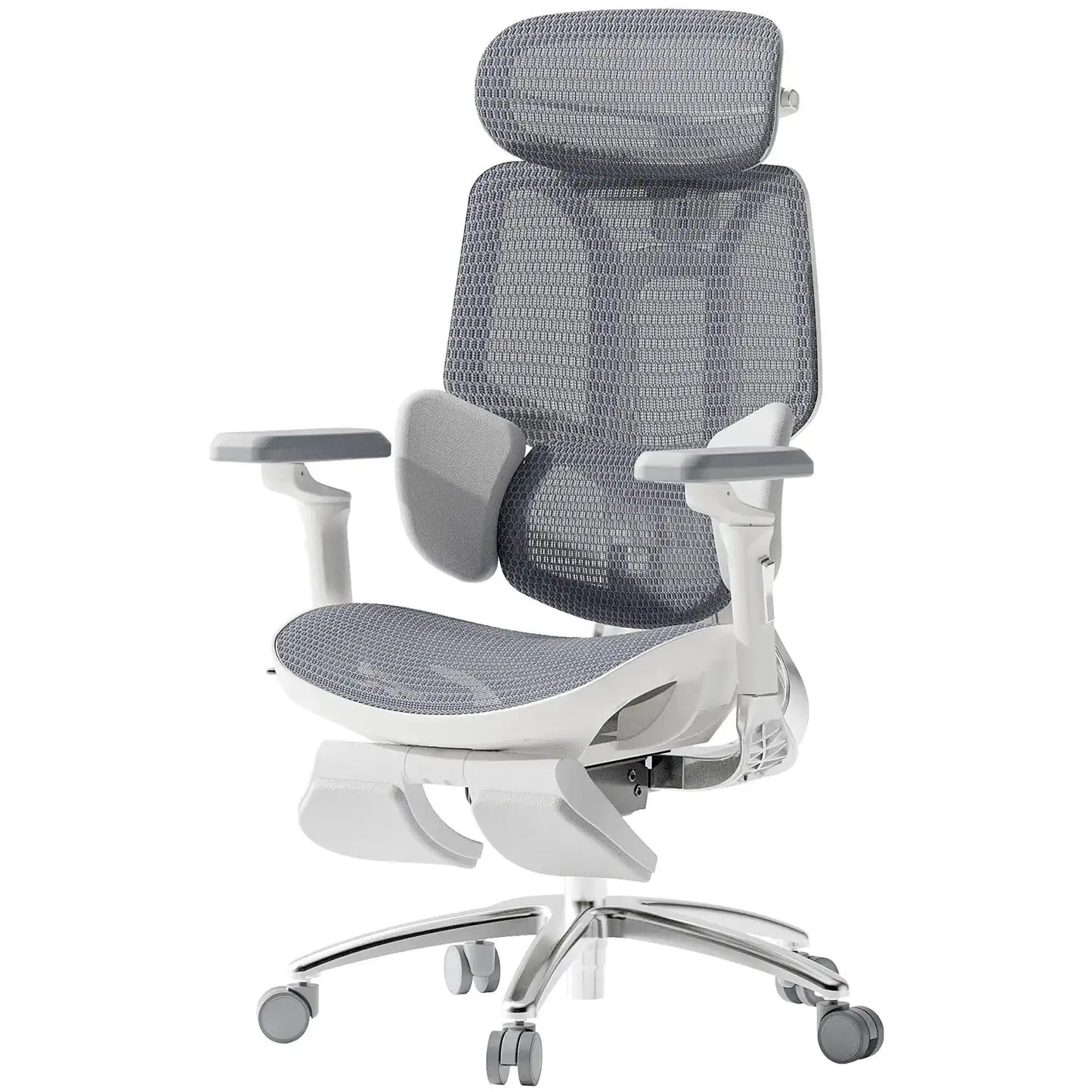 Smart Ergonomic Office Chair Fully Automated Lumbar Tracking 4D Headrest 720° Adjustable Armrests Mesh Swivel Chair Stylish