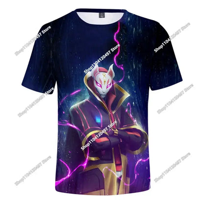 T-shirt 3D Halloween Peely per ragazzi e ragazze, maglietta natalizia Fortnite, Battle Royale Streetwear per bambini, Victory Game, T-shirt da uomo, abbigliamento