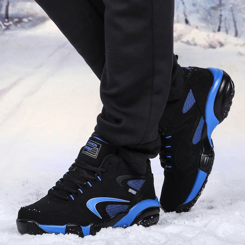 Men's Snow Boots Winter Warm Couple Casual Sneakers Fashion Leather Outdoor Sport Running Tennis Men Non-Slip Big Size 48 Trainer