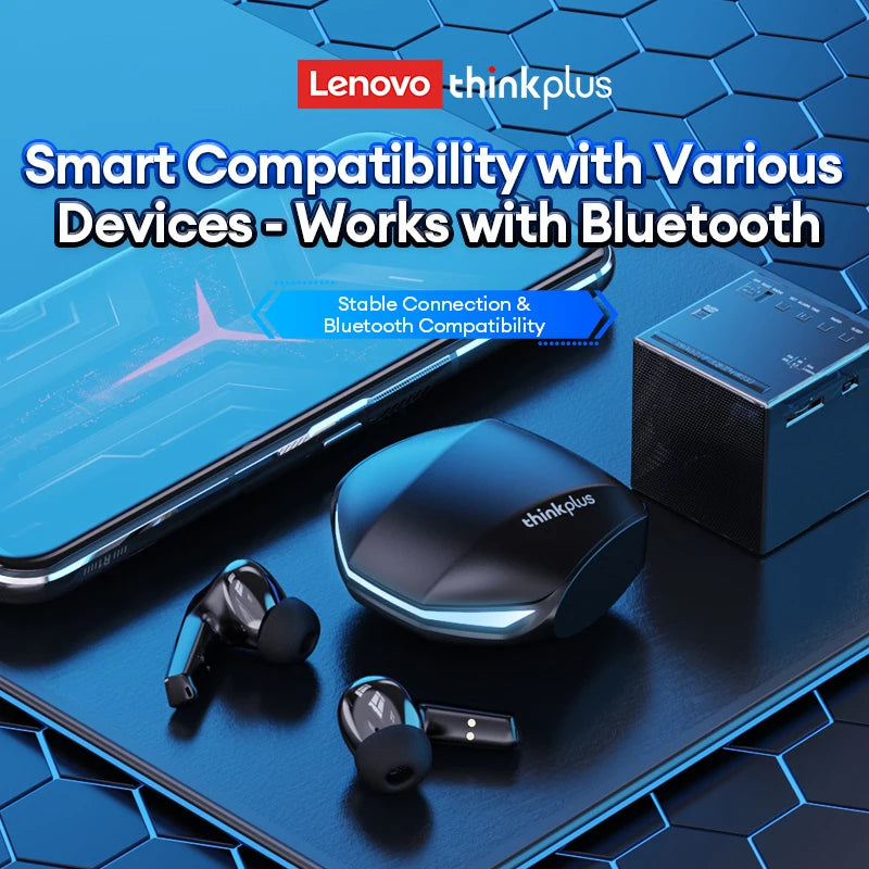Auriculares sem fios Lenovo GM2 Pro TWS Bluetooth 5.3 – Auriculares HD com controlo tátil e microfone, auscultadores desportivos à prova de água
