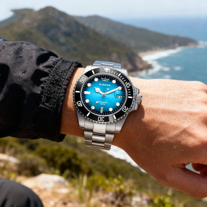 Water Ghost Luminous Dive Watch with Ceramic Bezel Waterproof Automatic Mechanical Movement Stainless Steel Watch Strap