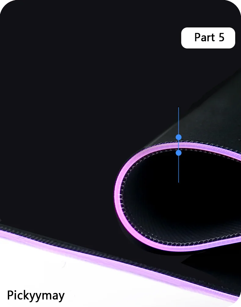 Velká RGB herní podložka pod myš, LED podložka pod myš pro hráče, podložka na stůl k PC, RGB podložka pod klávesnici XXL 90x40cm