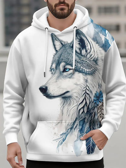 Fashion Animal Men's Hoodie Wolf 3D Print Fall Sweatshirt Hoodie Street Casual Sweatshirt Y2K Men's Oversized Unisex Clothing