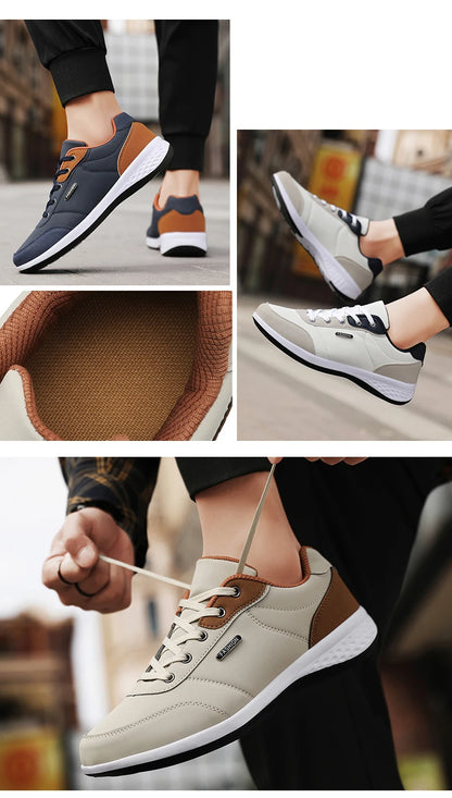 Pantofi din piele pentru bărbați Balan – Adidași la modă, pantofi sport, adidași respirabili pentru bărbați, încălțăminte antiderapantă, pantofi de vacanță pentru bărbați