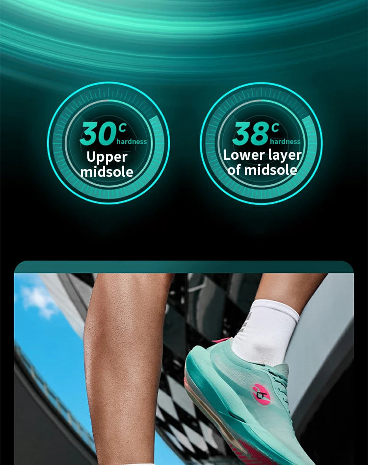 QIAODAN Feiying PB6.0 Marathon- en hardloopschoenen voor heren met koolstofplaat over de volledige zool, lichtgewicht sportschoenen QDB023261299