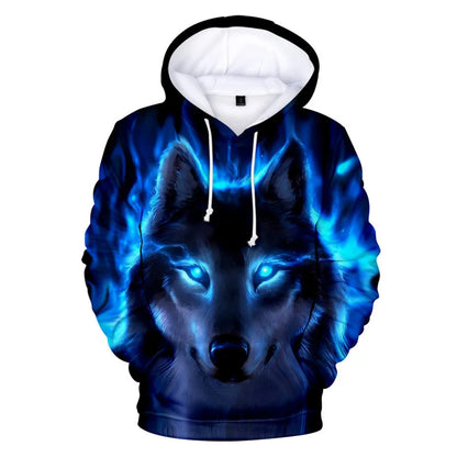 Cool Space Galaxy Wolf Hoodie Hoodies Men Bright Wolf Fashion Handsome Wolf Hoodies Spring Autumn Pullovers Sweatshirts Sweat