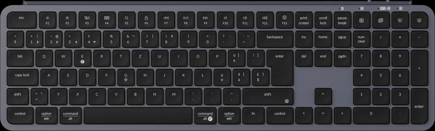 Teclado inalámbrico ultrafino Keychron B6 Pro con distribución ISO, tamaño completo, portátil y ligero, conexiones 2.4GHz y Bluetooth