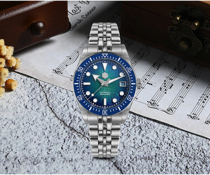 San Martin 37.5mm 40mm Men Diver Watch Miyota 9015 Enamel Dial Luxury Automatic Mechanical Wristwatch Waterproof 200m SN0148