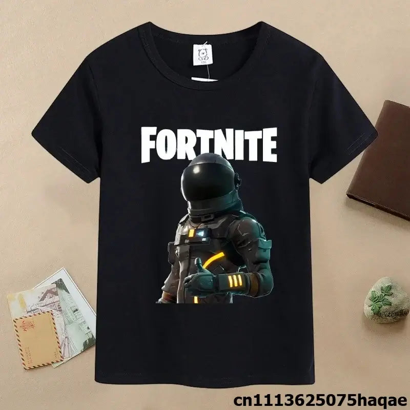 Summer Fortnite Children T-shirt Cartoon Game Figure Printed T-shirt Boys Casual Sports T-shirt Short Sleeves Kids Clothing