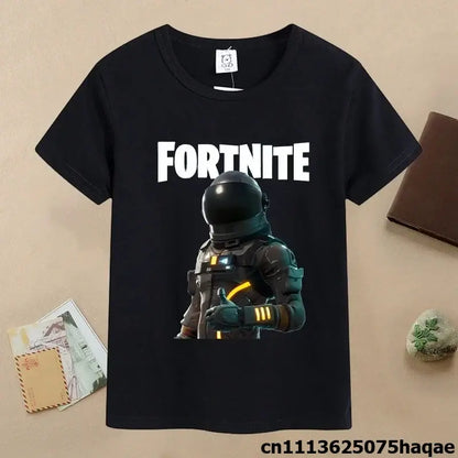 Summer Fortnite Children T-shirt Cartoon Game Figure Printed T-shirt Boys Casual Sports T-shirt Short Sleeves Kids Clothing