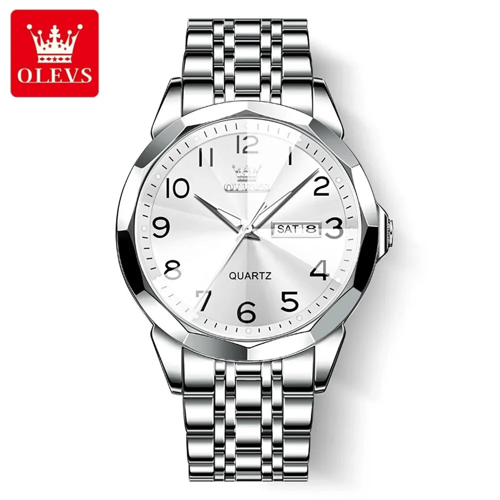 OLEVS 9970 muški sat – elegantan model s digitalnim brojčanikom, prikazom datuma i dana, vodootporan, luminescentan, kvarcni – originalni luksuzni sat