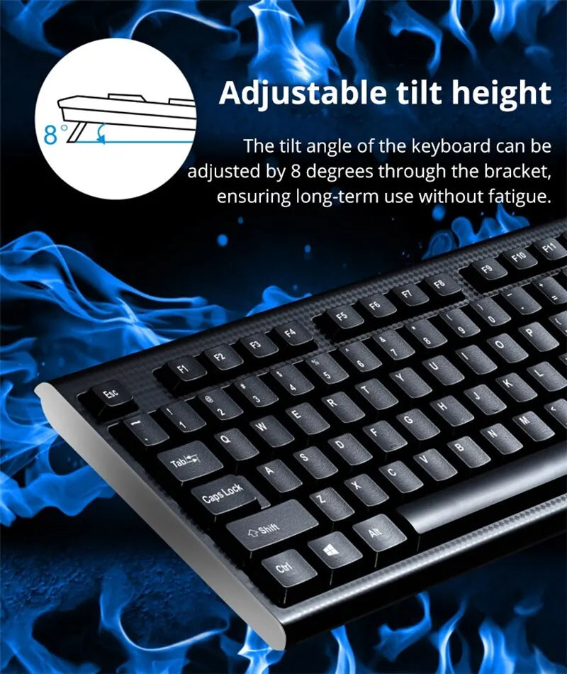 Q9 Einzeltastatur USB, quadratischer Anschluss, für Business, Büro und Zuhause, PS2-Rundanschluss, kabelgebunden, für Desktop-Computer