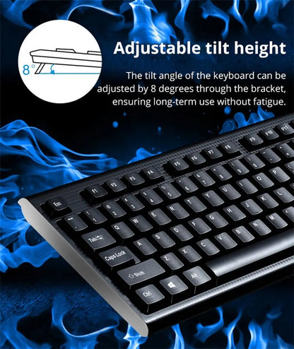 Q9 Einzeltastatur USB, quadratischer Anschluss, für Business, Büro und Zuhause, PS2-Rundanschluss, kabelgebunden, für Desktop-Computer