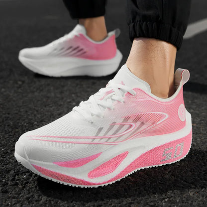 Men's Sports Shoes Cushioning Non-Slip Flat Wear Resistant Sneakers Mesh Breathable Platform Soft Running Shoes for Man