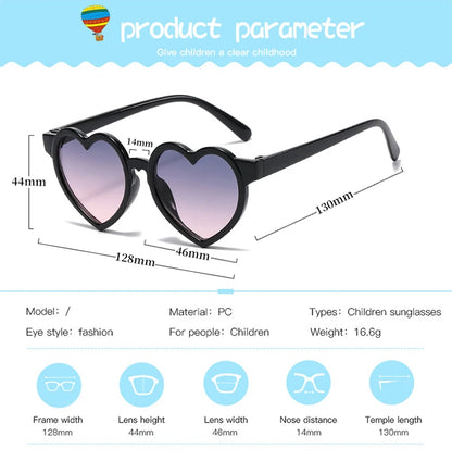New Kids Cartoon Heart Sunflower Fruit Rabbit Ears Sunglasses Girls Boy Children Outdoor Round Polarized UV400 Sun Glasses