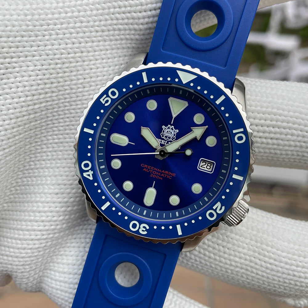 Mechanical Watch for Men STEELDIVE SD1973 Japan NH35 Automatic Movement Ceramic Bezel 200M Waterproof Classic Dive Small Abalone