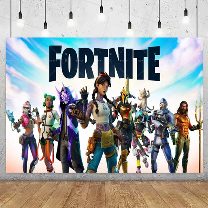 Fortnite Game Theme Birthday Party Decoration Background Fortnite Gamer Banner Boys Girls Photography Supplies Backdrop Kid Gift