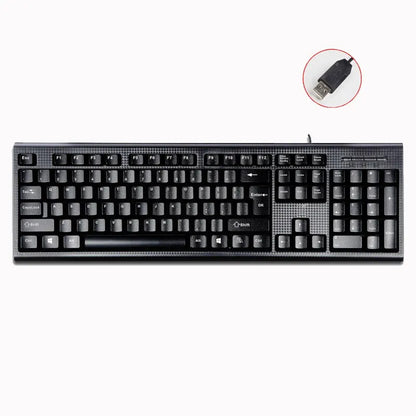 Q9 Einzeltastatur USB, quadratischer Anschluss, für Business, Büro und Zuhause, PS2-Rundanschluss, kabelgebunden, für Desktop-Computer