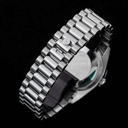 Sugess 36mm Mens of Watch Automatic Dandong Peacock SL3034 Day Movement Sapphire Glass 100m Waterproof Wristwatches MOP Date New