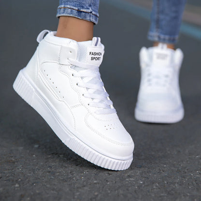 New Style Men’s Casual Leather Shoes, Trendy, Breathable, Versatile Sports White Sneakers, Leather Trendy Shoes