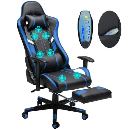 GC-RC03 Massage Gaming Chair Ergonomic Office Chair with Footrest, 7-Point Vibration Massage, Adjustable Height, Reclining Lumbar Support Seat