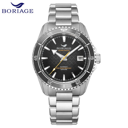 BORIAGE Fully automatic mechanical diving watch, 200m Water Resistance Miyuda 9015 movement men's watch