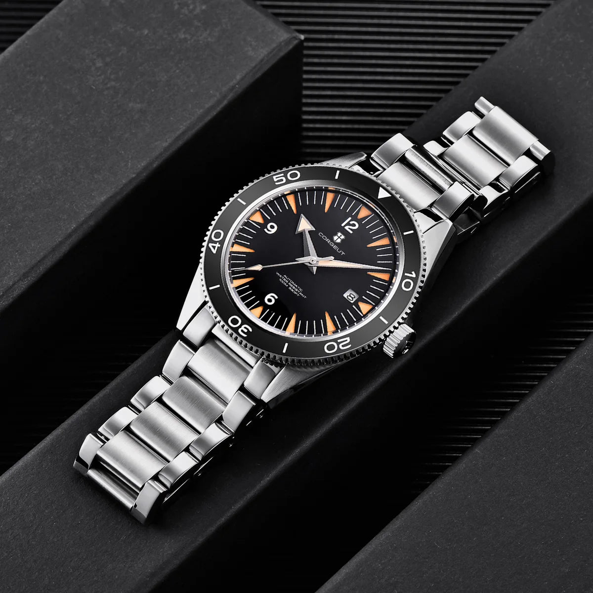 Montre de luxe pour homme Corgeut, étanche à 100 m, lunette en céramique, 41 mm, verre saphir, mouvement mécanique automatique Miyota, style montre de plongée