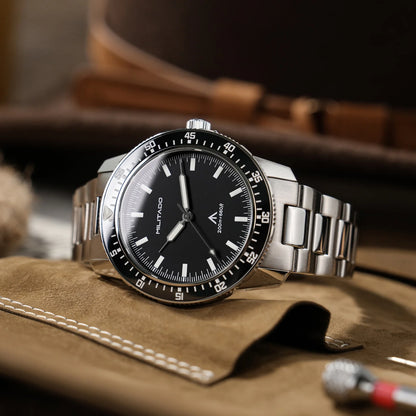 MILITADO ML25 VH31 Sweep Second Quartz Watch Men Swiss Ronda 515 Movement 200m Sapphire Crystal Ceramic Bezel 316L Steel Watches