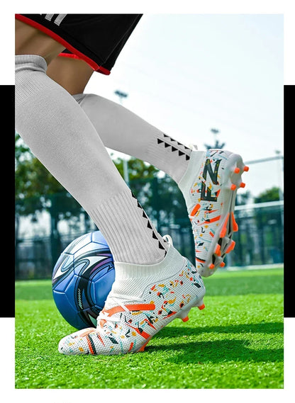 Chaussures de football pour hommes, chaussures de soccer professionnelles, chaussures de futsal d'extérieur, chaussures de soccer unisexes pour terrain synthétique, chaussures de soccer respirantes pour entraînement et mat