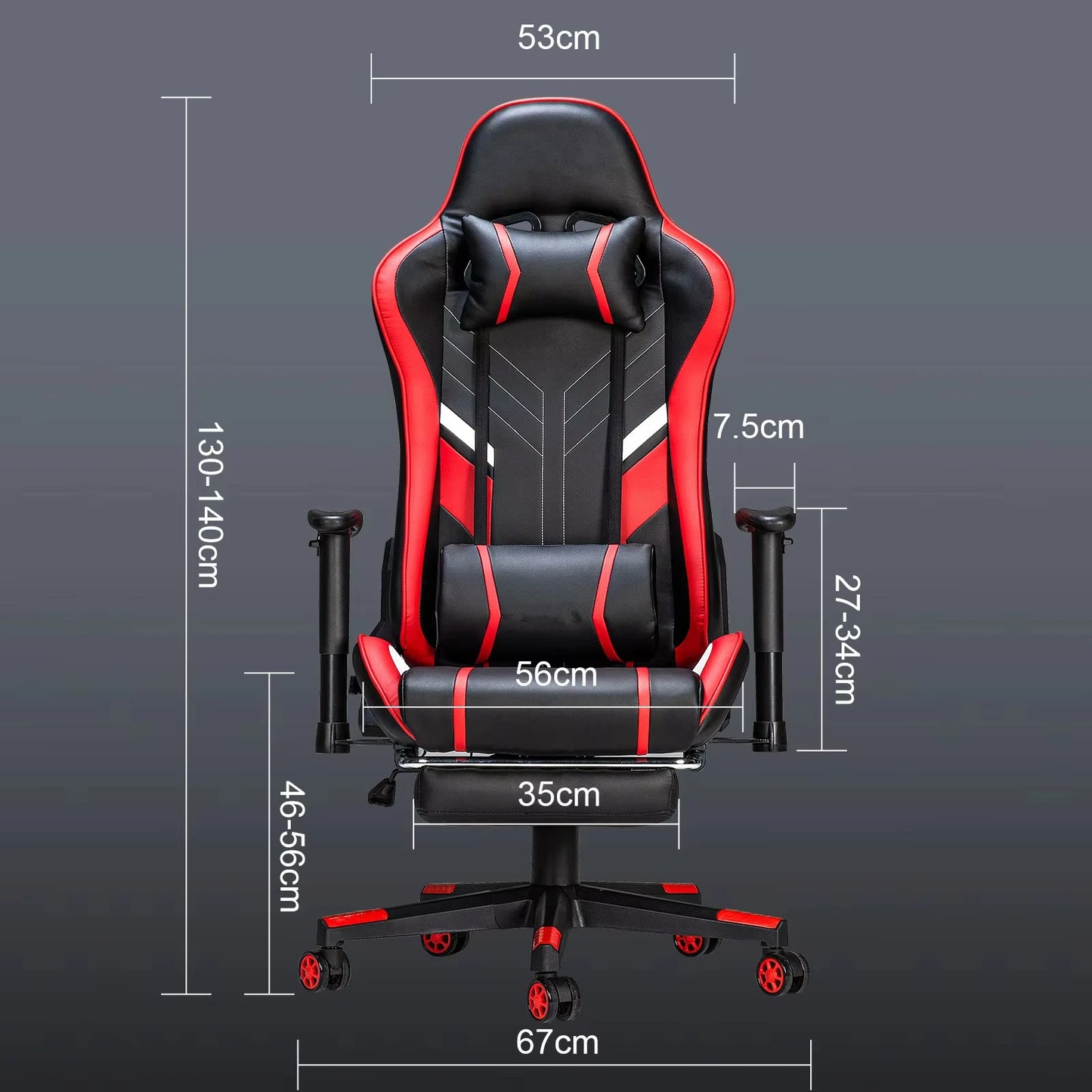 GC-RC03 Massage Gaming Chair Ergonomic Office Chair with Footrest, 7-Point Vibration Massage, Adjustable Height, Reclining Lumbar Support Seat