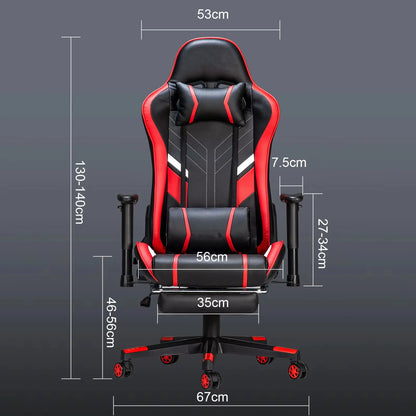 GC-RC03 Massage Gaming Chair Ergonomic Office Chair with Footrest, 7-Point Vibration Massage, Adjustable Height, Reclining Lumbar Support Seat
