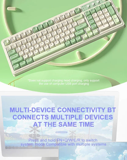 AULA S99 Keyboard 3-Mode Wireless Bluetooth Wired RGB Ergonomic 99Key Typing Mute Gaming Keyboard Custom PC Accessories Gifts