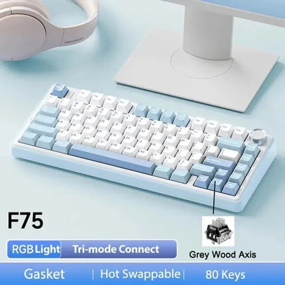 F75 Mechanical Keyboard FREEWOLF * AULA F75 Bluetooth Three-mode Keyboard, Dedicated for Gaming and Office Use