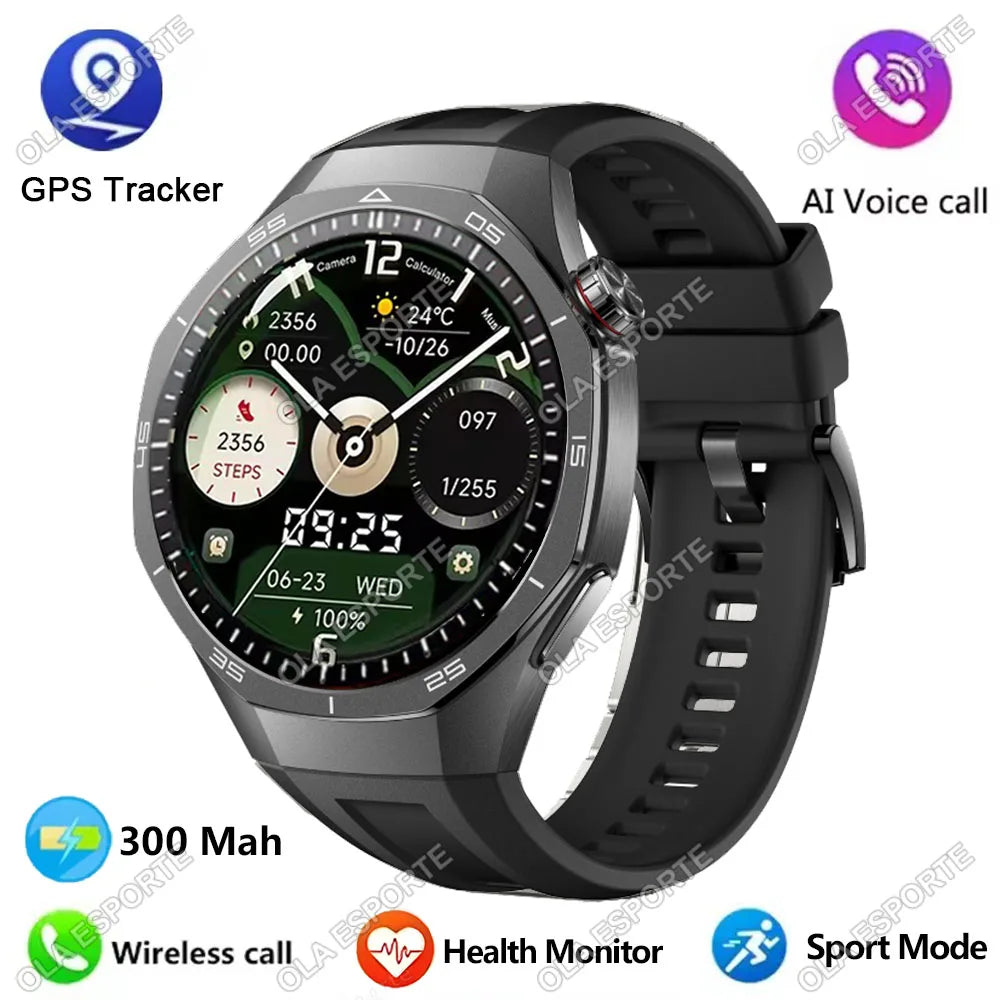 2025 GPS Smartwatch for Men  HD AMOLED Display, Bluetooth Calling, Heart Rate Monitor, GPS Motion Tracking & Waterproof Design
