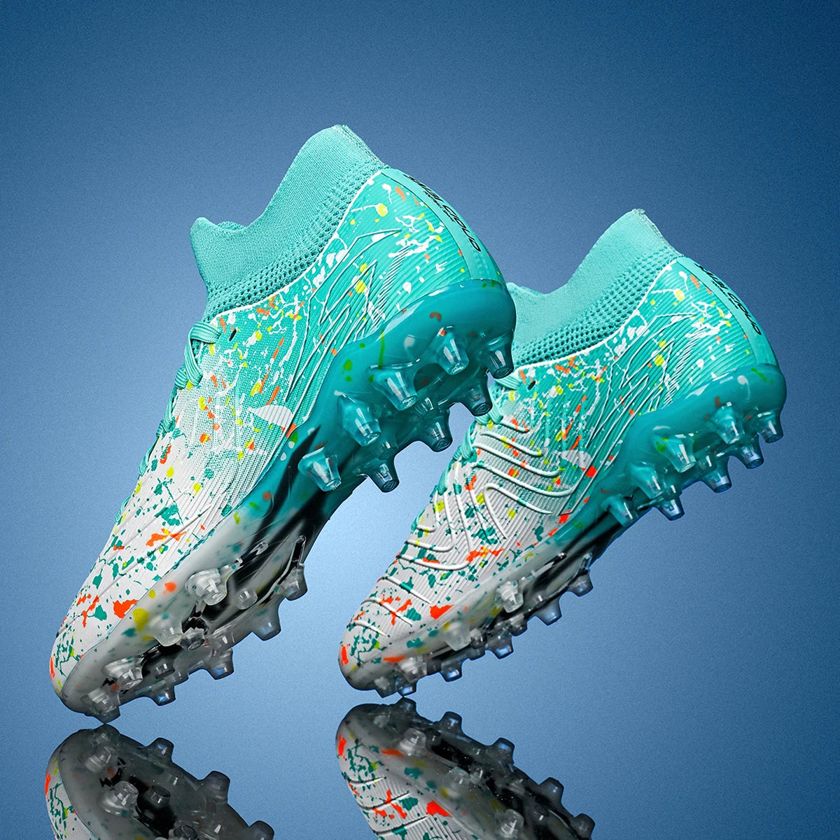 Chaussures de football unisexes AG FG, conception à crampons mixtes anti-casse, cuir synthétique souple, idéales pour les matchs de football amateur le week-end