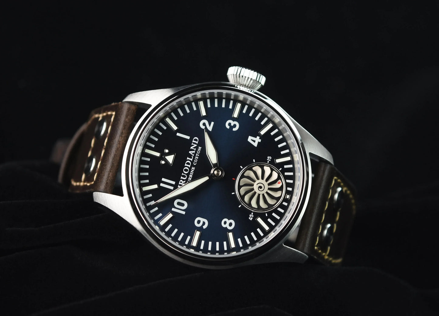 Hruodland 2025 new pilot ST3620 men's manual mechanical watch 43MM sapphire waterproof 10Bar BGW-9 retro reloj hombre