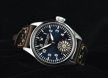 Hruodland 2025 new pilot ST3620 men's manual mechanical watch 43MM sapphire waterproof 10Bar BGW-9 retro reloj hombre