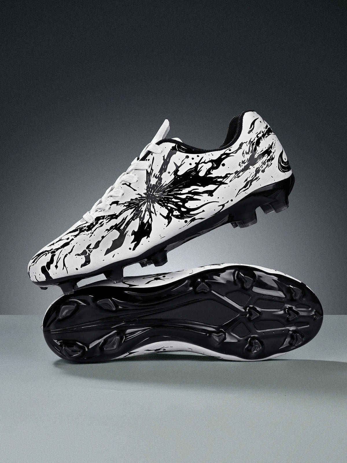 Chaussures de football pour hommes AG/FG pour terrain ferme, crampons en caoutchouc antidérapants, respirantes en PU, pour adultes, pour la pratique et la compétition de football en extérieur.