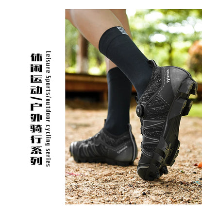 Pantofi de mountain bike pentru bărbați, pantofi de ciclism cu cataramă rapidă, compatibili cu pedalele cu sistem SPD, pentru interior și exterior, pantofi MTB pentru femei