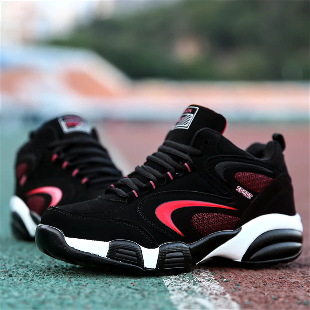 Plus Size Men's Trendy Color Block Sneakers, Comfortable Non-Slip Lace-Up Casual Durable Shoes for Men's Outdoor Activities