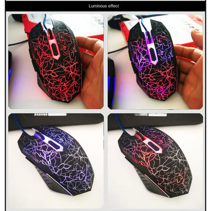 Mouse da gaming cablato USB 2400 DPI con retroilluminazione LED, mouse professionale per gamer, ergonomico, per PC, laptop e MacBook