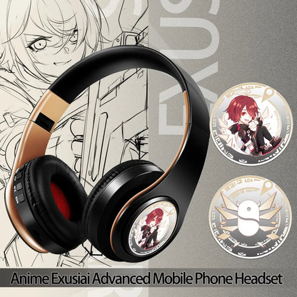 Auscultadores Anime Over-Ear Miku Nakano Sanjiu Bluetooth 5.0 – Headset Gaming Estéreo Sem Fios com Graves Profundos, Microfone e Suporte para Cartão TF