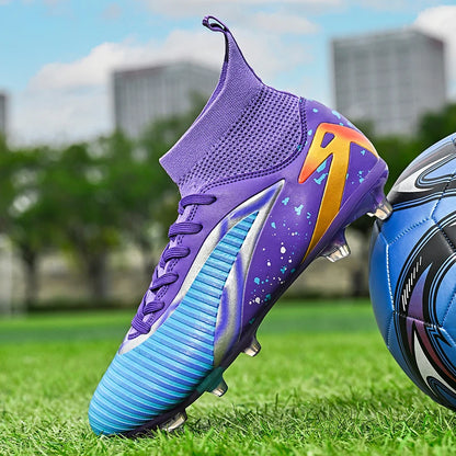 Chaussures de football pour hommes, crampons longs FG / crampons courts TF, antidérapantes, pour terrain naturel et synthétique, entraînement