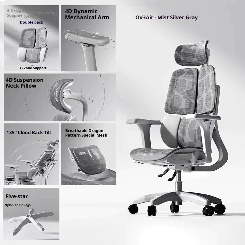 Office Mesh Chair Ergonomic Executive Computer Gaming Furniture Modern Swivel Rolling Adjustable Silla Gaming Ergonomic Chair