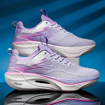 Scarpe sportive da running Marathon da uomo, con piastra in carbonio, cuscino d’aria, traspiranti e leggere, sneakers atletiche da donna comode e antiscivolo