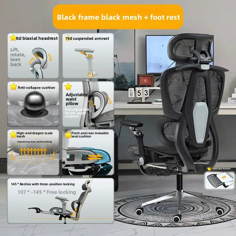 Portable Minimalist Ergonomic Chair 10D Armrest Computer Chair Office Chair Study Chair Gaming Chair Gravity Sturdy and Durable