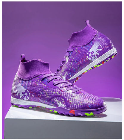 New Men's Football Boots Training Soccer Shoes Breathable Grass Cleats Match Long Spikes Indoor Sneakers Ultralight Drop Shipping