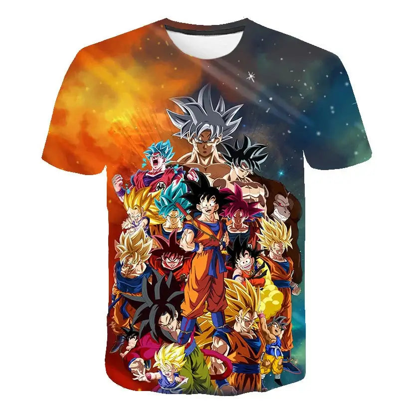 Produit gaming premium Fraquane, Cartoon Anime 7 Dragon Ball T-shirt for Children and Boys Cartoon T-shirt Short Sleeved Summer Men's Top Short Sleeved T-shirt, équipement gamer