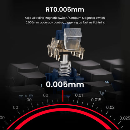 Teclado AKKO TAC75 HE con interruptores magnéticos, teclado gaming 75%, Rapid Trigger 0.005mm, 8K RGB, con cable, teclado personalizado para esports para gamers